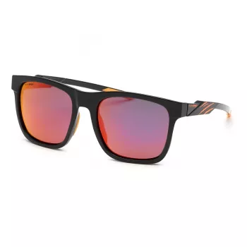 Philipp Plein Sport SSP010-56Z42P pánske hranaté slnečné okuliare - čierna obruba sivé polarizované sklá 56/19/135 mm