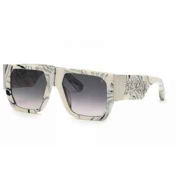 PHILIPP PLEIN SPP094M5409YL pánske slnečné okuliare - acetátový rám, sivé sklá, 54/18/145 mm