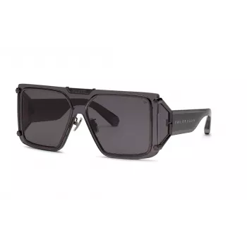 Philipp Plein SPP096M990I86 pánske slnečné okuliare Pilot Aviator kov čierna sivý gradient UV400 99 mm