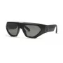 PHILIPP PLEIN SPP153-580U28 pánske obdĺžnikové slnečné okuliare, lesklý čierny acetátový rám, dymové polykarbonátové sklá, 58 mm
