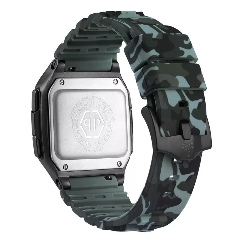 Philipp Plein The $kull pánske quartz hodinky 44 mm ušľachtilá oceľ čierny silikón PWHAA1822