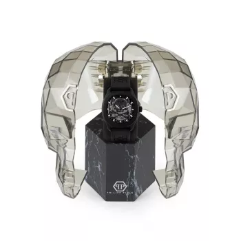 Philipp Plein The Skeleton automatické pánske hodinky PWRAA0923 42 mm čierny silikón