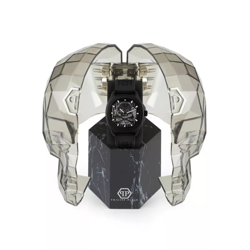 Philipp Plein The Skeleton automatické pánske hodinky PWRAA0923 42 mm čierny silikón