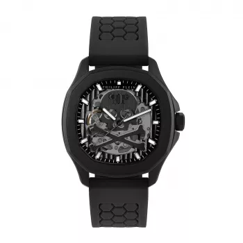Philipp Plein The Skeleton automatické pánske hodinky PWRAA0923 42 mm čierny silikón