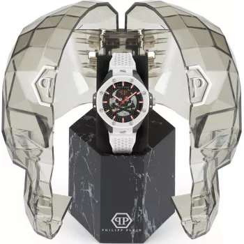 Philipp Plein The Skeleton pánske automatické hodinky PWPFA0724 46 mm čierny silikón
