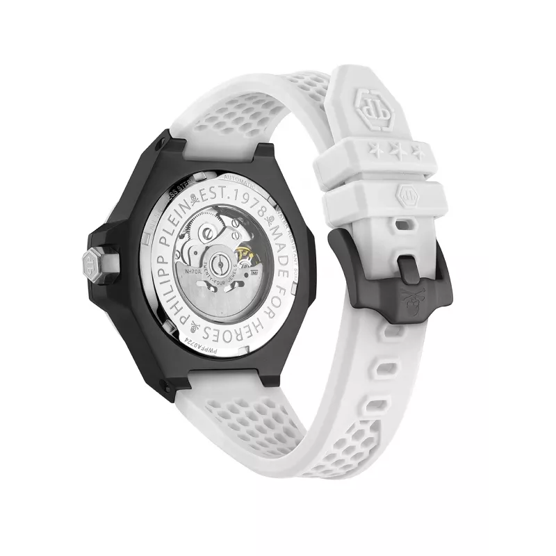 Philipp Plein The Skeleton pánske automatické hodinky PWPFA0724 46 mm čierny silikón