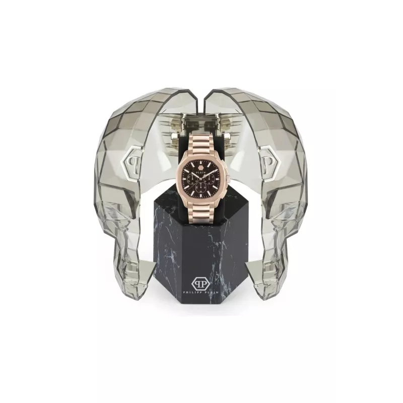 Philipp Plein The Skeleton pánske quartz hodinky PWSAA0623 44 mm čierny silikónový remienok