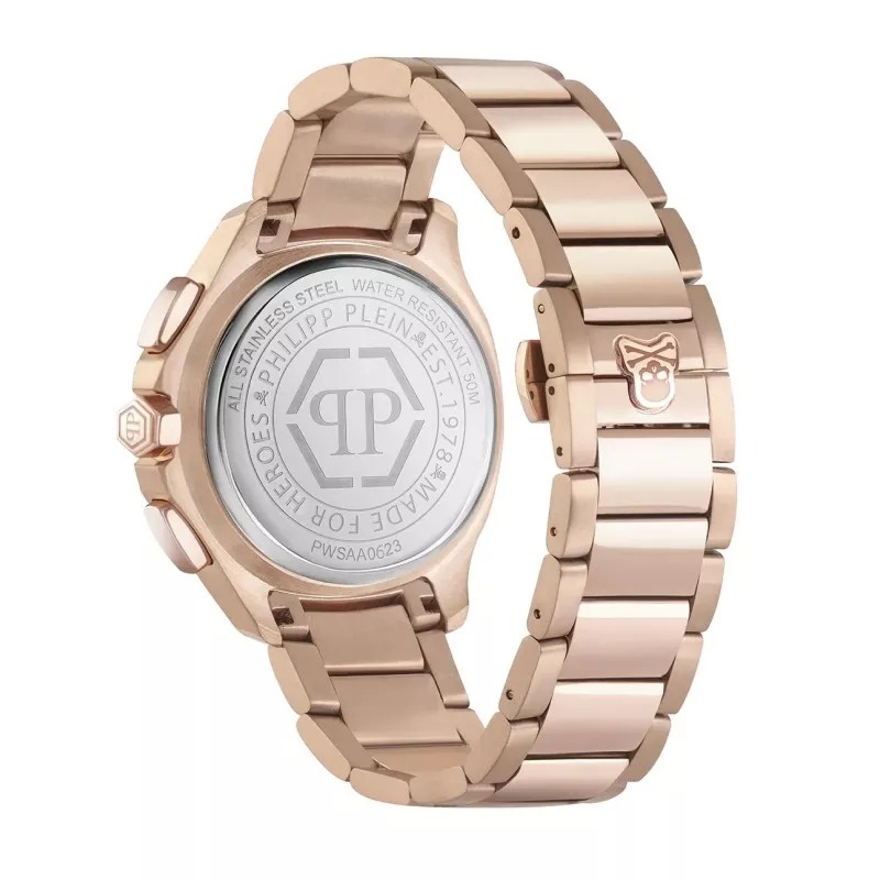 Philipp Plein The Skeleton pánske quartz hodinky PWSAA0623 44 mm čierny silikónový remienok
