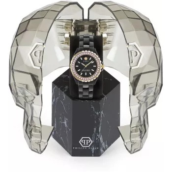 Philipp Plein The Skull dámske quartzové hodinky 38 mm nerezová oceľ čierny silikón PWPPA0324