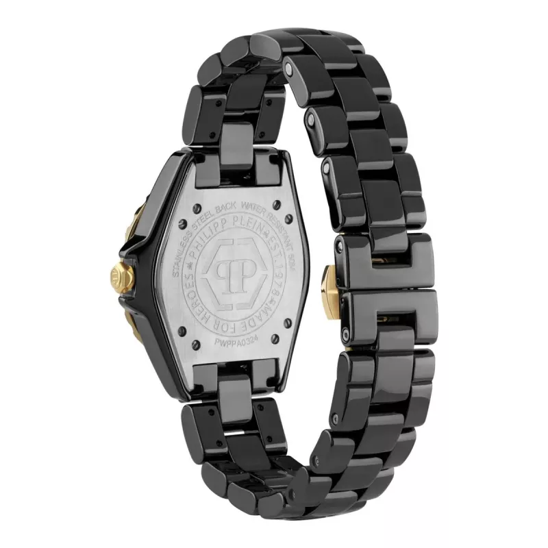 Philipp Plein The Skull dámske quartzové hodinky 38 mm nerezová oceľ čierny silikón PWPPA0324