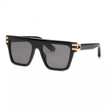 PHILIPP PLEIN unisex slnečné okuliare SPP108M560700 - čierny rám, sivé sklá, 56 mm