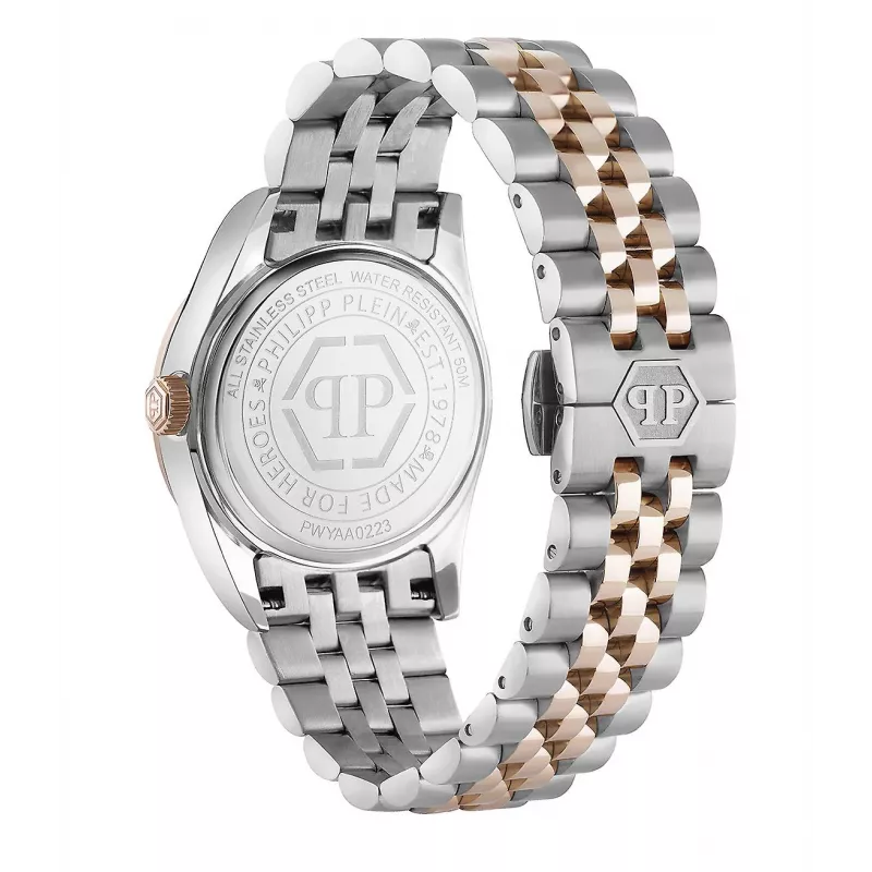 Philipp Plein dámske PWYAA0223 The $kull quartz analógové hodinky 34mm čierny silikónový remienok