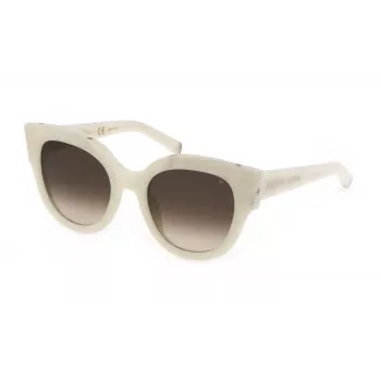 Philipp Plein dámske slnečné okuliare SPP026S5309YL zlatý/žltý acetátový rám hnedé gradientové sklá 53mm
