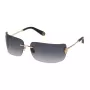 Philipp Plein dámske slnečné okuliare SPP027S950300 - Oversized Square Shield, čierny acetátový rám, sivé gradientné sklá, UV400 ochrana