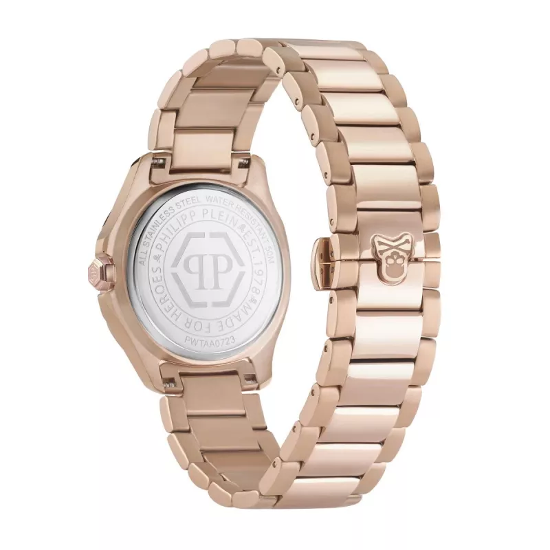 Philipp Plein dámske The Skeleton quartz hodinky PWTAA0723 38mm čierny silikón