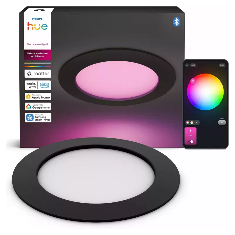Philips Hue White & Color Ambiance Slim Recessed Light L EMEA-čierna