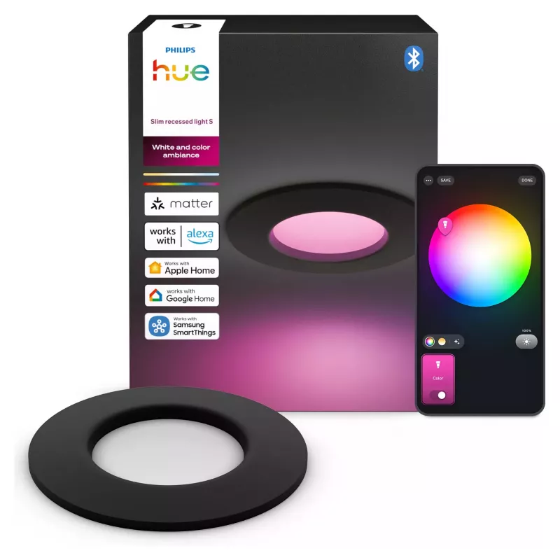 Philips Hue White & Color Ambiance Slim Recessed Light S EMEA čierna
