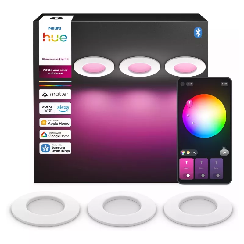 Philips Hue White & Color Ambiance Slim Recessed Light S x3 - biela