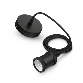 Philips vintage závesné svietidlo E27 objímka čierne tienidlo čierne