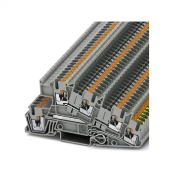 Phoenix 3213949 PTI 2,5-PE/L/L viacposchodová radová svorka, Push-in, 3 poschodia, 6 pripojení, 2,5 mm², 400 V, 24 A, sivá