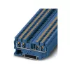 Phoenix Contact PT 2,5-QUATTRO BU Push-in priechodová svorka, modrá, 4 pripojenia, 2,5 mm², 800 V, 24 A, montáž na lištu DIN