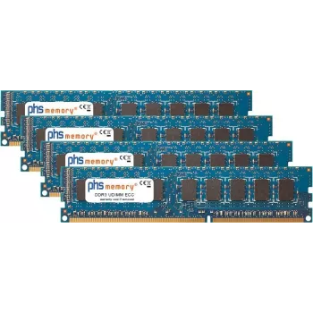 PHS-memory 32GB (4x8GB) Kit RAM pre Apple Mac Pro Eight Core 2.26GHz (Early 2009) DDR3 UDIMM ECC 1333MHz PC3-10600E SP463083