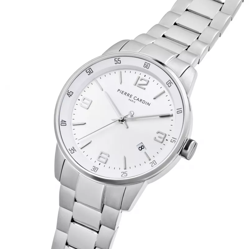 Pierre Cardin pánske analógové quartz hodinky CMR.0006 40 mm oceľ čierny ciferník kožený remienok