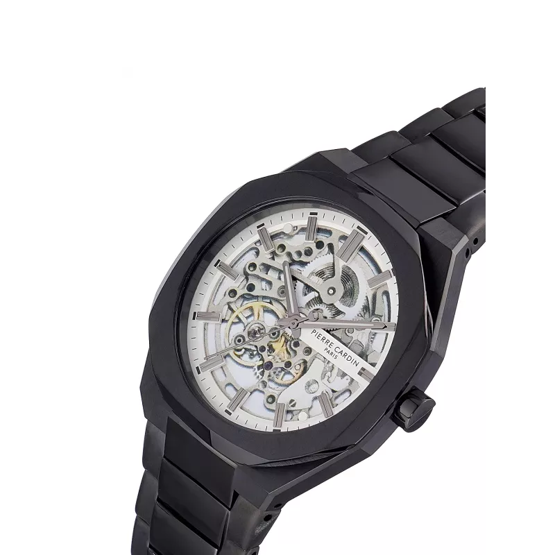 Pierre Cardin pánske quartz analógové hodinky CF.1002.MB 42mm čierna nerezová oceľ Milanese Mesh