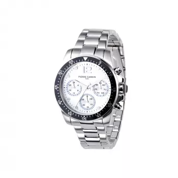 Pierre Cardin pánske quartz náramkové hodinky CNI.0012 40mm oceľové puzdro čierny kožený remienok
