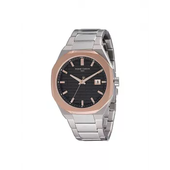 Pierre Cardin pánske hodinky CF.1000.MU 42mm quartz analógové nerezová oceľ čierny ciferník kožený remienok