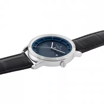 Pierre Cardin pánske hodinky CLC.6004 43 mm oceľ koža čierny ciferník