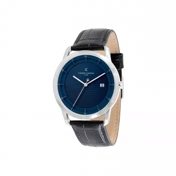 Pierre Cardin pánske hodinky CLC.6004 43 mm oceľ koža čierny ciferník