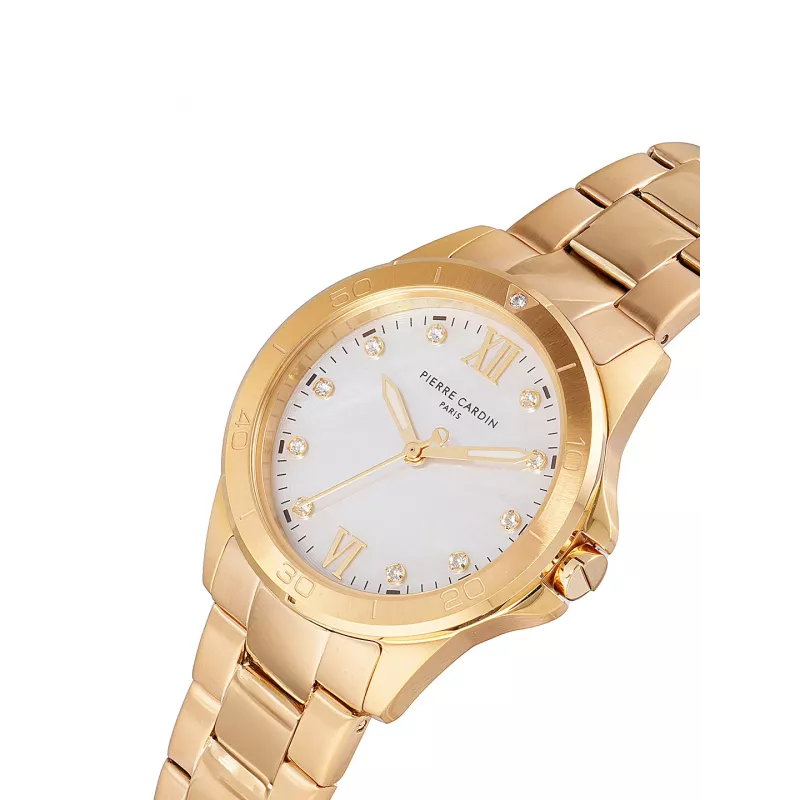 Pierre Cardin dámske quartz analógové hodinky CF.1009.MG.1 34 mm zlatá nerezová oceľ