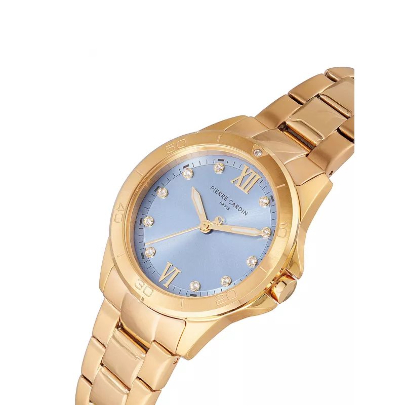 Pierre Cardin dámske quartz analógové hodinky CF.1009.MG.2 - 34mm nerezový mesh remienok zlatý