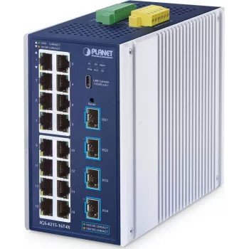 PLANET IGS-4215-16T4X priemyselný L2/L4 managed switch - 16 portov 10/100/1000 + 4 SFP