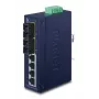 PLANET ISW-621TS15 priemyselný nemanažovaný L2 Fast Ethernet switch so 4x 10/100 + 2x 100Base-FX SC Multi-Mode, montáž na DIN lištu/stenu, -40 až 75 °C
