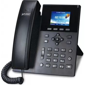 PLANET VIP-1260PT Vysokorozlíšivý farebný PoE IP telefón s 3MP kamerou, 6-riadkový LCD, čierny