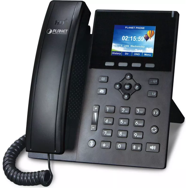 PLANET VIP-1260PT Vysokorozlíšivý farebný PoE IP telefón s 3MP kamerou, 6-riadkový LCD, čierny