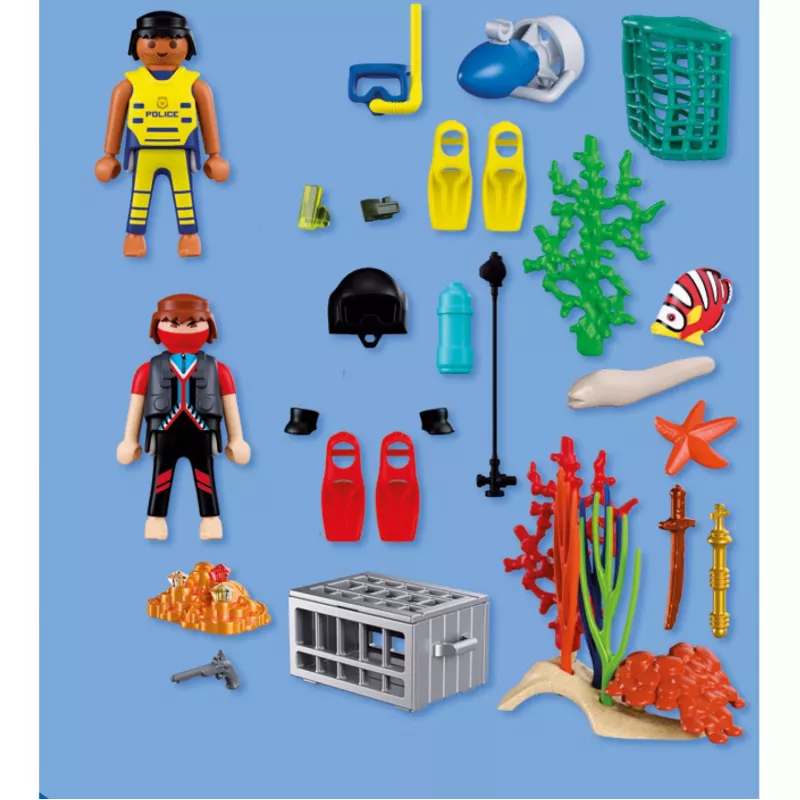 PLAYMOBIL 72078 City Action policajný potápač s pokladom
