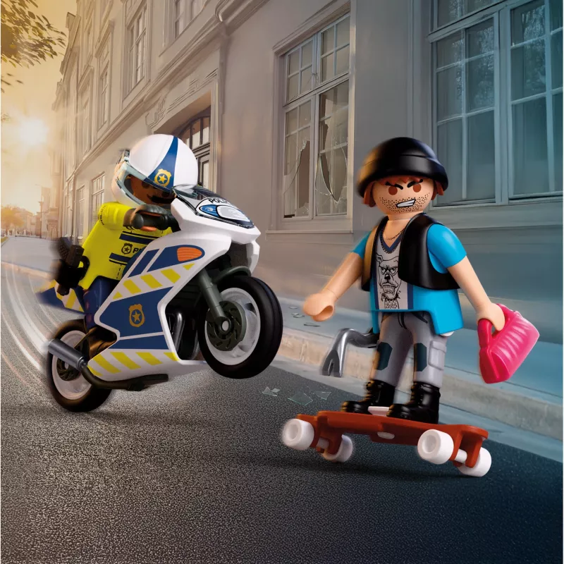 PLAYMOBIL 72079 City Action policajná motorka prenasledovanie