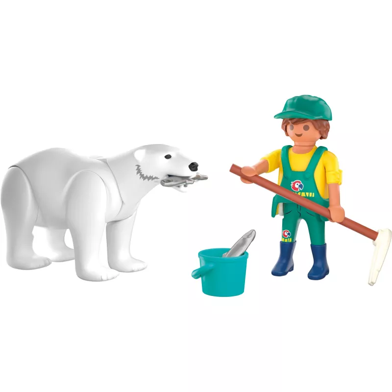 Playmobil 72090 Animals & Friends Zoo: Ľadový medveď a ošetrovateľ