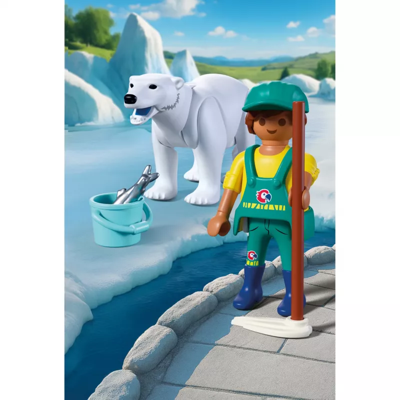 Playmobil 72090 Animals & Friends Zoo: Ľadový medveď a ošetrovateľ