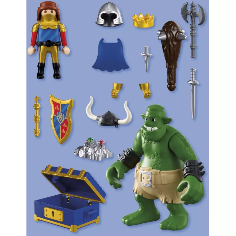 PLAYMOBIL Knights 72116 Troll s pokladom leví rytier