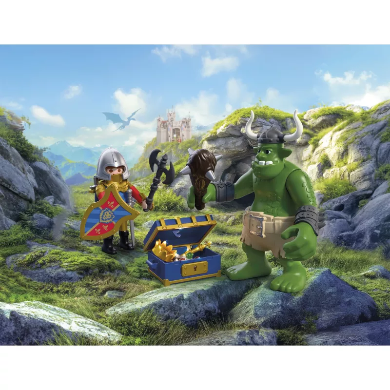 PLAYMOBIL Knights 72116 Troll s pokladom leví rytier