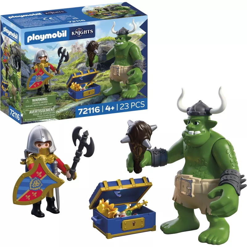 PLAYMOBIL Knights 72116 Troll s pokladom leví rytier