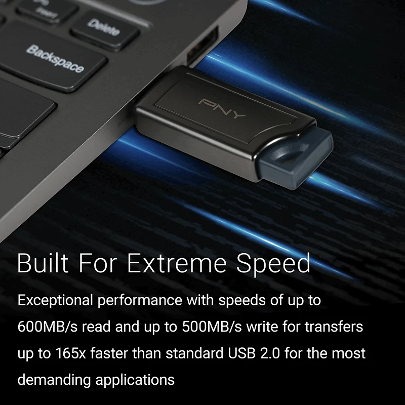 PNY PRO Elite V2 256 GB USB 3.2 Gen 2 Type-A bez krytu čierny flash disk