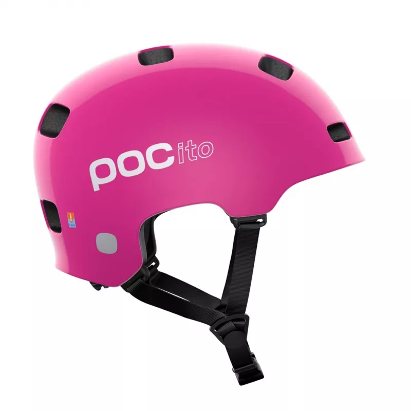 POCito Crane MIPS detská cyklistická prilba - neónová ružová - veľkosť M (55-58 cm)