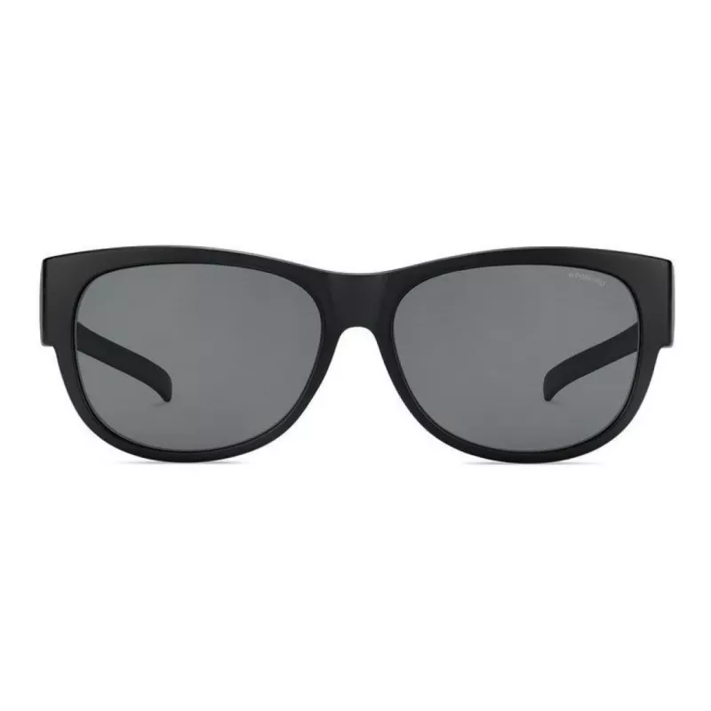 POLAROID ANCILLARIES PLD9004SDL5 unisex slnečné okuliare - čierny rám, sivé polarizované šošovky, hranatý tvar