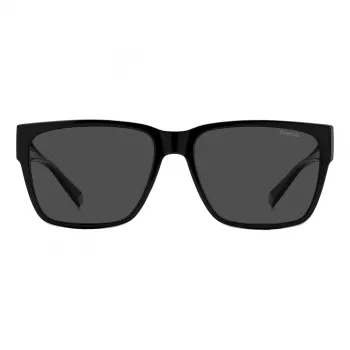 Polaroid Ancillaries PLD9018S08A unisex hranaté slnečné okuliare - matný čierny rám, sivé polarizované sklá