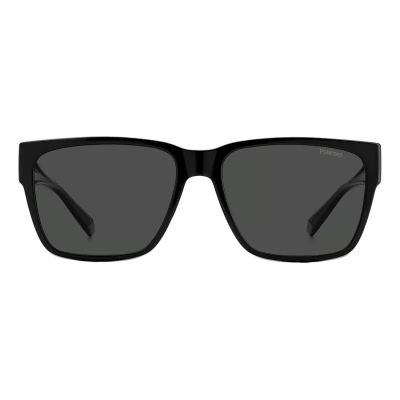Polaroid Ancillaries PLD9018S08A unisex hranaté slnečné okuliare - matný čierny rám, sivé polarizované sklá